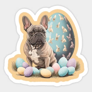 French Bulldog happy easter day Sticker